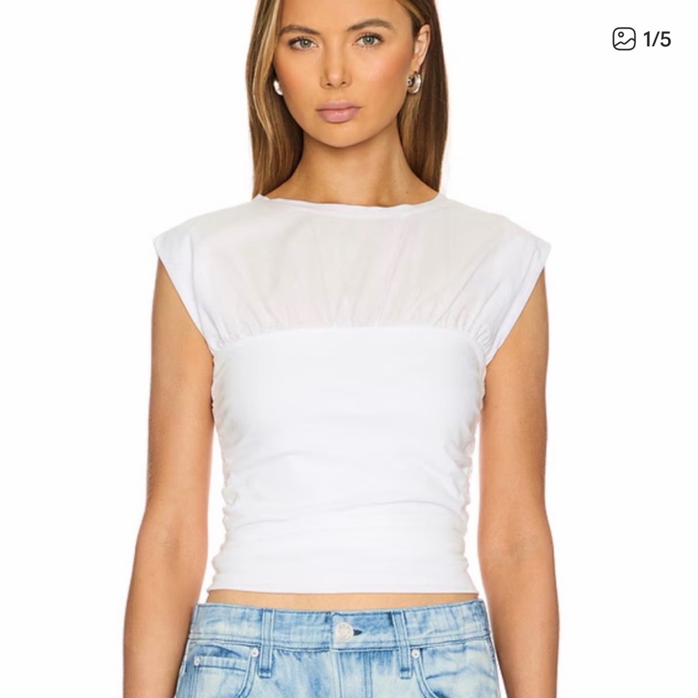Rag & Bone Mica Banded Top in White